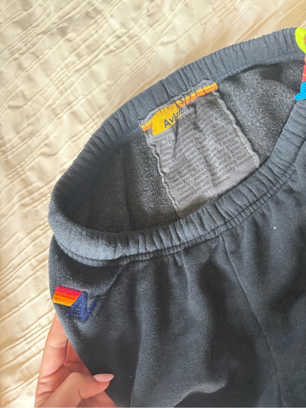 Dark gray aviator nation neon stripped sweatpants - Picture 4 of 4